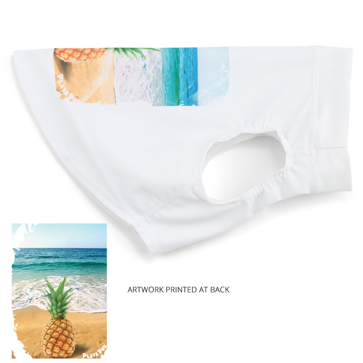 UPF 50+ Dog Tank Top - Breathable Pineapple Print Summer Shirt for Small Dogs, Perfect for Beach Outings & Outdoor Adventures (XX-Small, White)