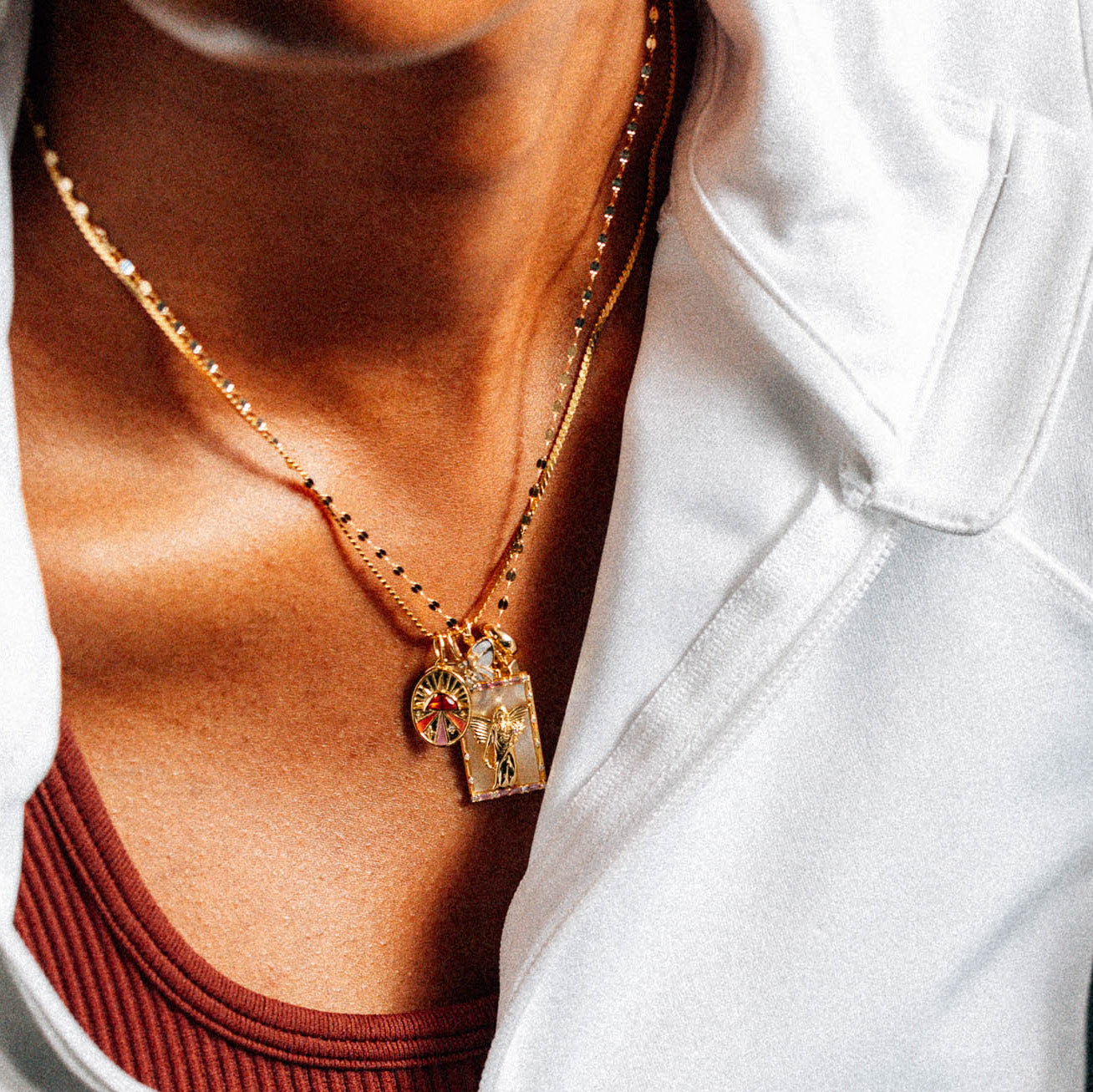 Regan Smith x Local Eclectic Goddess Nike Charm Necklace - Dainty Gold Jewelry for Women - Perfect Gift for Athletes, Sports Lovers & Fashionistas - Wear Daily, Gym or Special Occasions