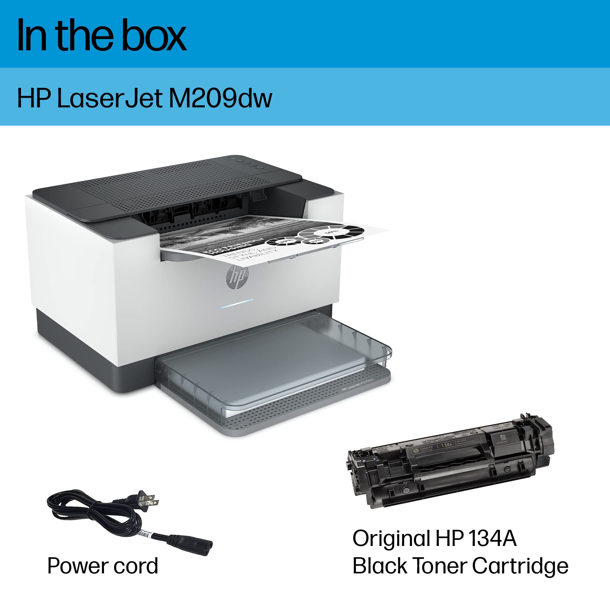 HP LaserJet M209dw Wireless Printer - Fast Printing, Easy Setup, Mobile & Wireless Printing for Home & Small Office | Ideal for Remote Work & Small Teams