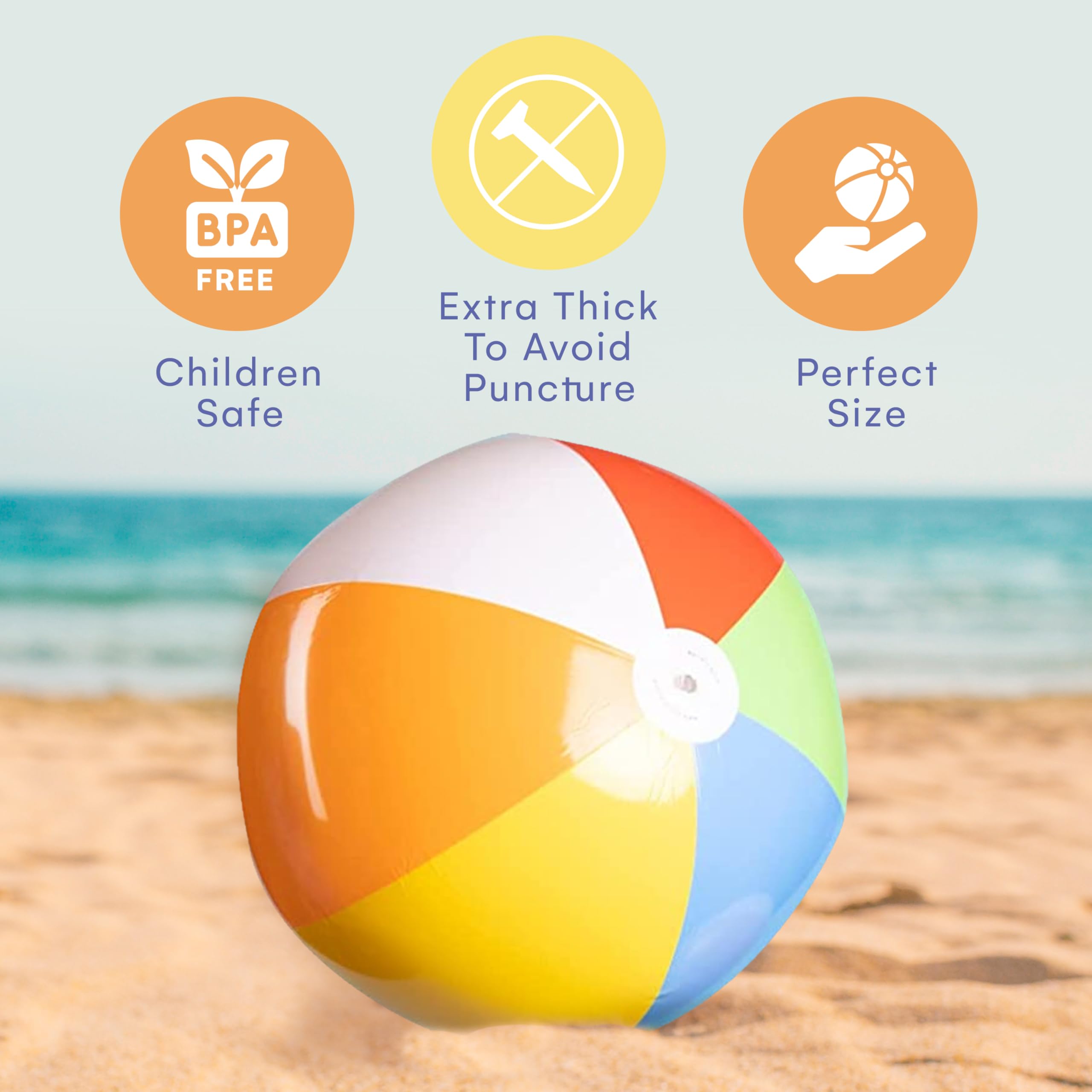 Top Race Mini Beach Balls Bulk Pack - 6 Inch Inflatable Rainbow Beach Balls for Kids - Perfect for Pool Parties, Summer Beach Games, Lake Activities, and Themed Party Decorations - 25 Pack