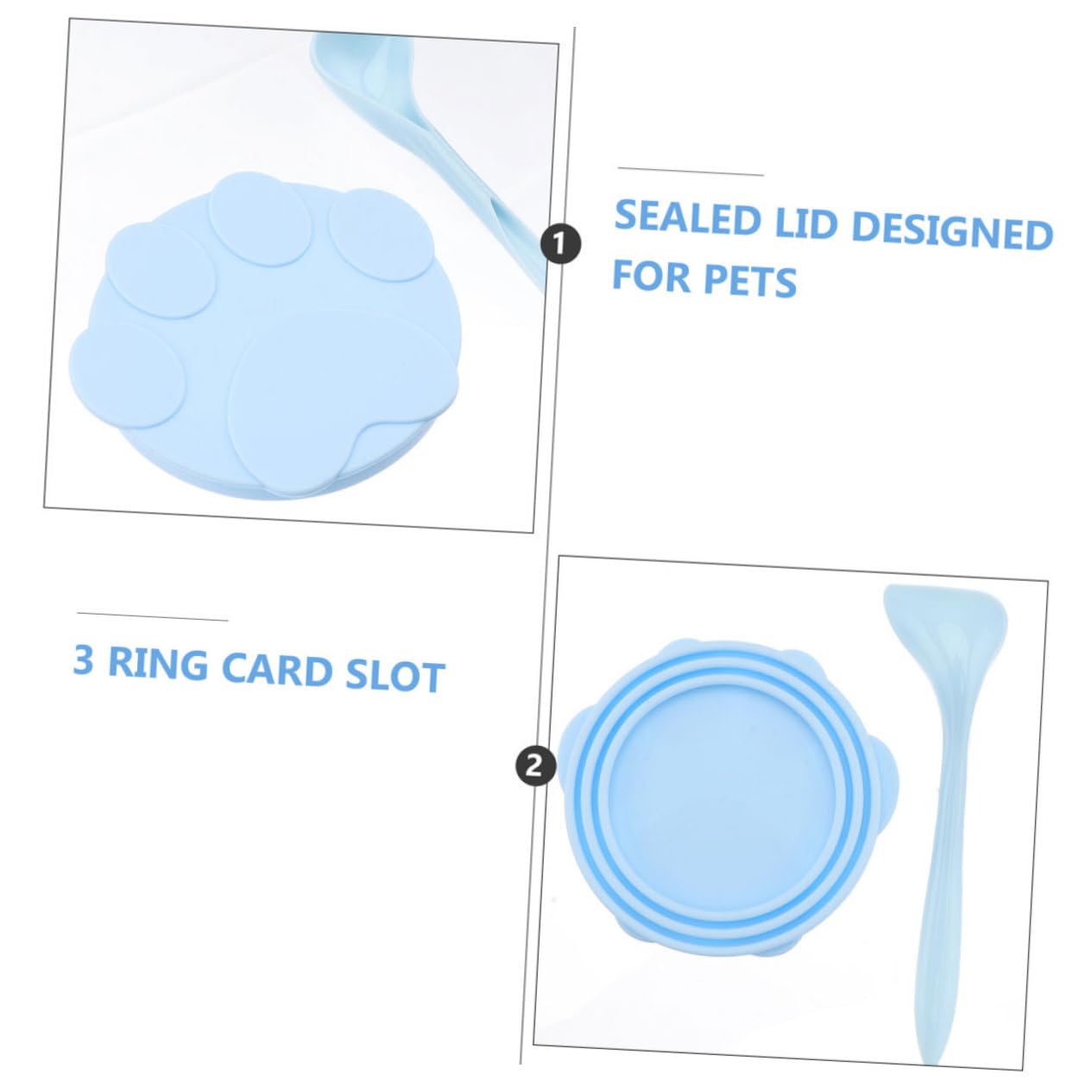 Silicone Pet Can Lid with Spoon - Cat Food Cover for Fresh Storage