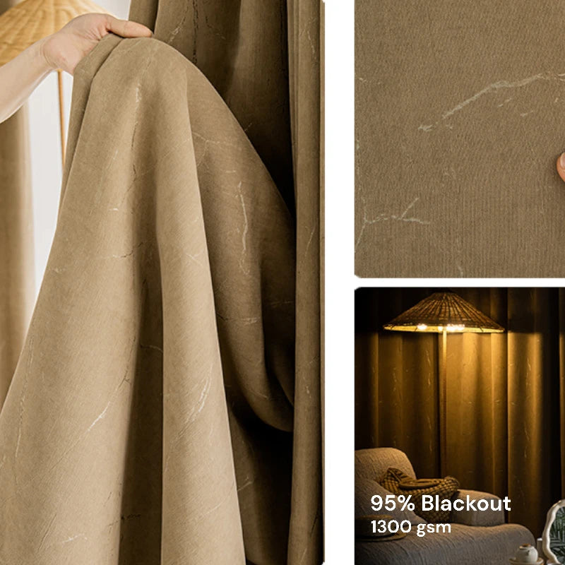 Paisley Chenille Lightning Pattern Jacquard Blackout Custom Curtains - Elegant Window Treatment for Living Room & Bedroom