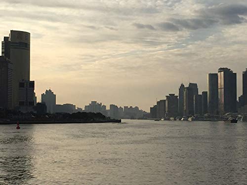 20x30 Inch Laminated Shanghai Huangpu River Morning Poster - Vibrant Colors, High Quality Wall Art for Living Room, Bedroom & Office Decor - Ready to Frame Home Decoration