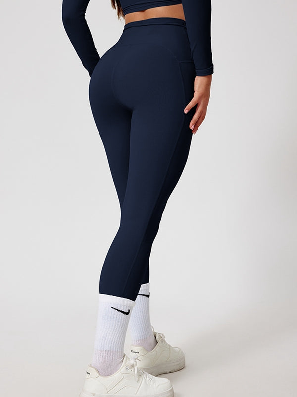 ZASUWA Women's V-Shape Waist High Waist Leggings - Tummy Control Workout Yoga Pants for Running, Gym & Everyday Wear