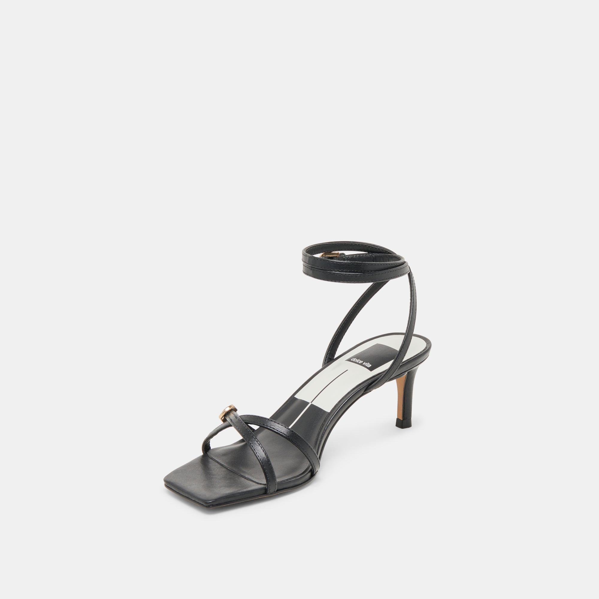 BAMBY Women's Black Leather High Heels - Stylish & Comfortable Dress Shoes for Party, Wedding & Evening Events
