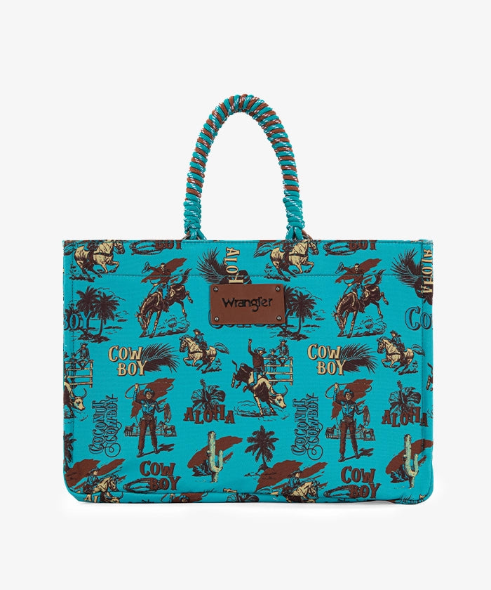 Wrangler Cowboy Print Tote Bag - Stylish Western Design for Women & Men - Perfect for Shopping, Travel & Outdoor Adventures