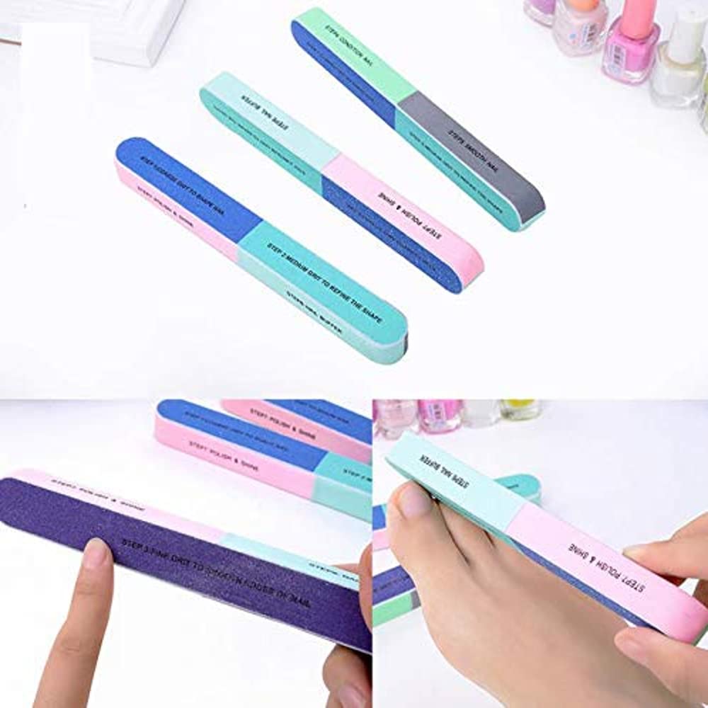 9UP® Professional 7-in-1 Nail File & Buffer Set for Manicure & Pedicure | Nail Repair, Shaping & Polishing Kit | Multicolor Pack of 3 | Perfect for Home, Salon & Travel Nail Care