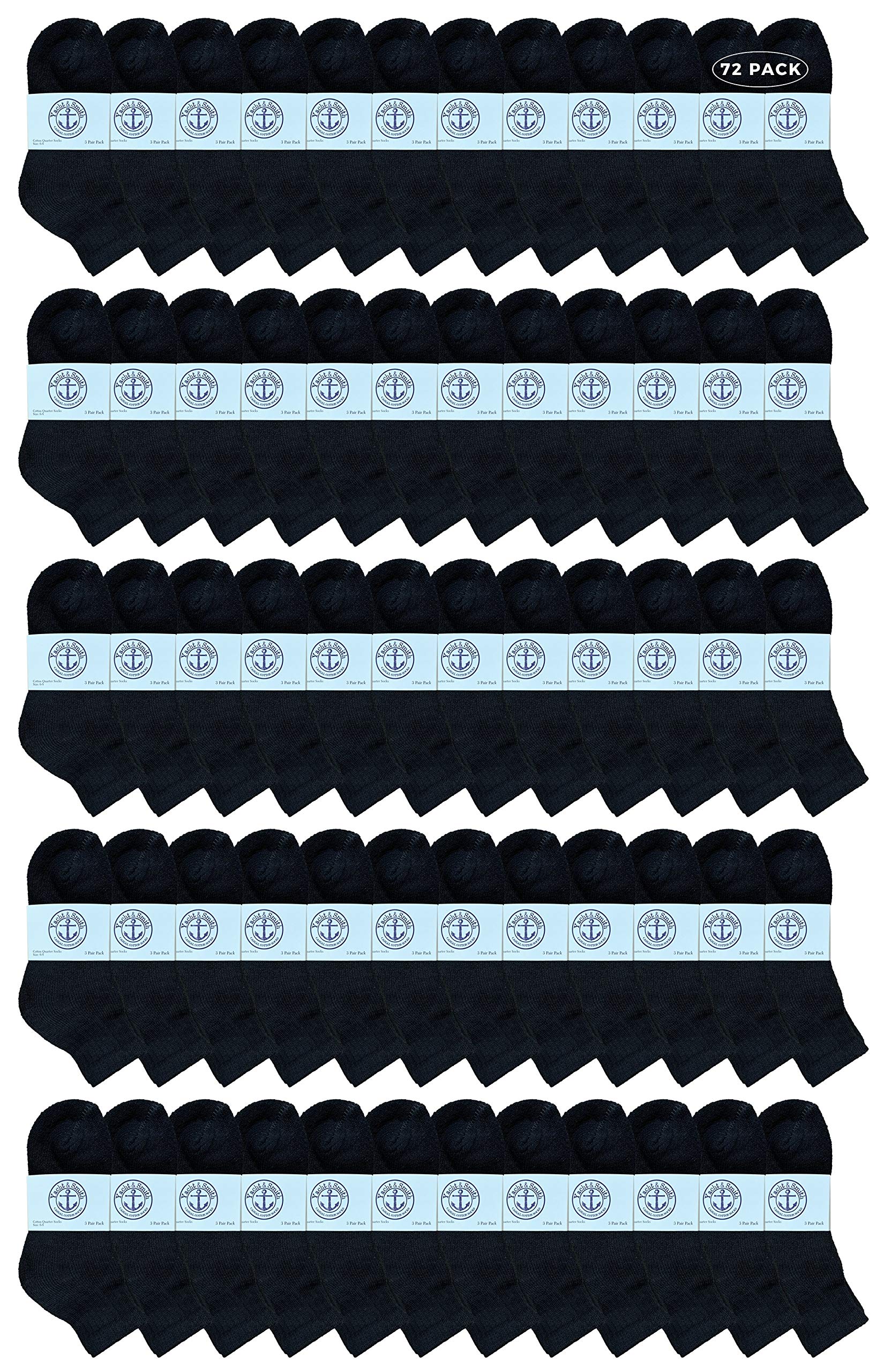 Yacht & Smith Wholesale Bulk Kids Mid Ankle Socks - 12 Pairs Cotton Sport Athletic Socks for Boys & Girls Size 4-6 - Perfect for School, Sports & Everyday Wear