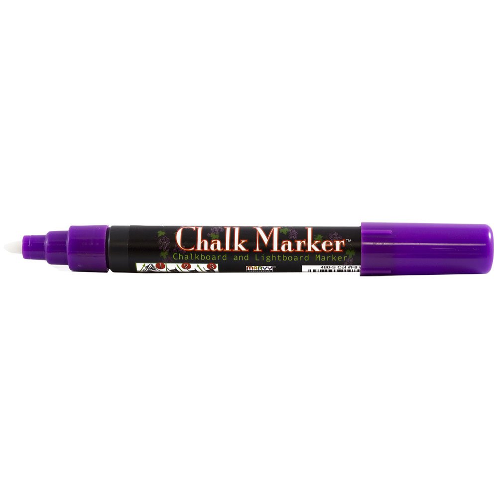 JAM Paper Dustless Erasable Chalk Markers - Broad Tip Liquid Chalk Pen - Non-Toxic, Vibrant Purple Chalkboard Marker for Kids & Adults - Perfect for Restaurants, Cafes, Classrooms & DIY Crafts