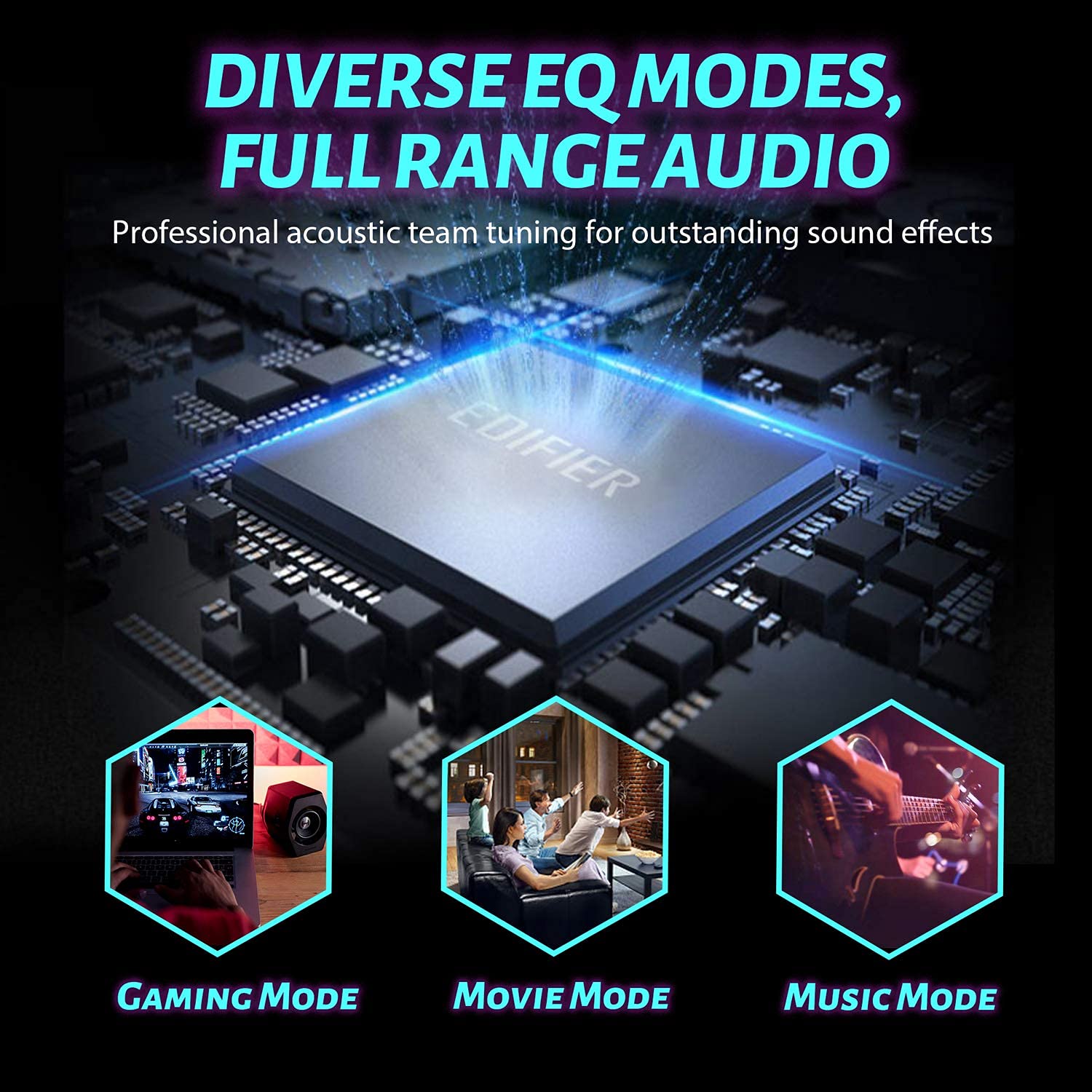 Edifier G2000 32W RGB Gaming Speakers - Bluetooth, USB & 3.5mm AUX PC Speakers for Desktop, Laptop, Mac - Powerful Woofer with Dynamic RGB Lighting for Gaming, Movies & Music