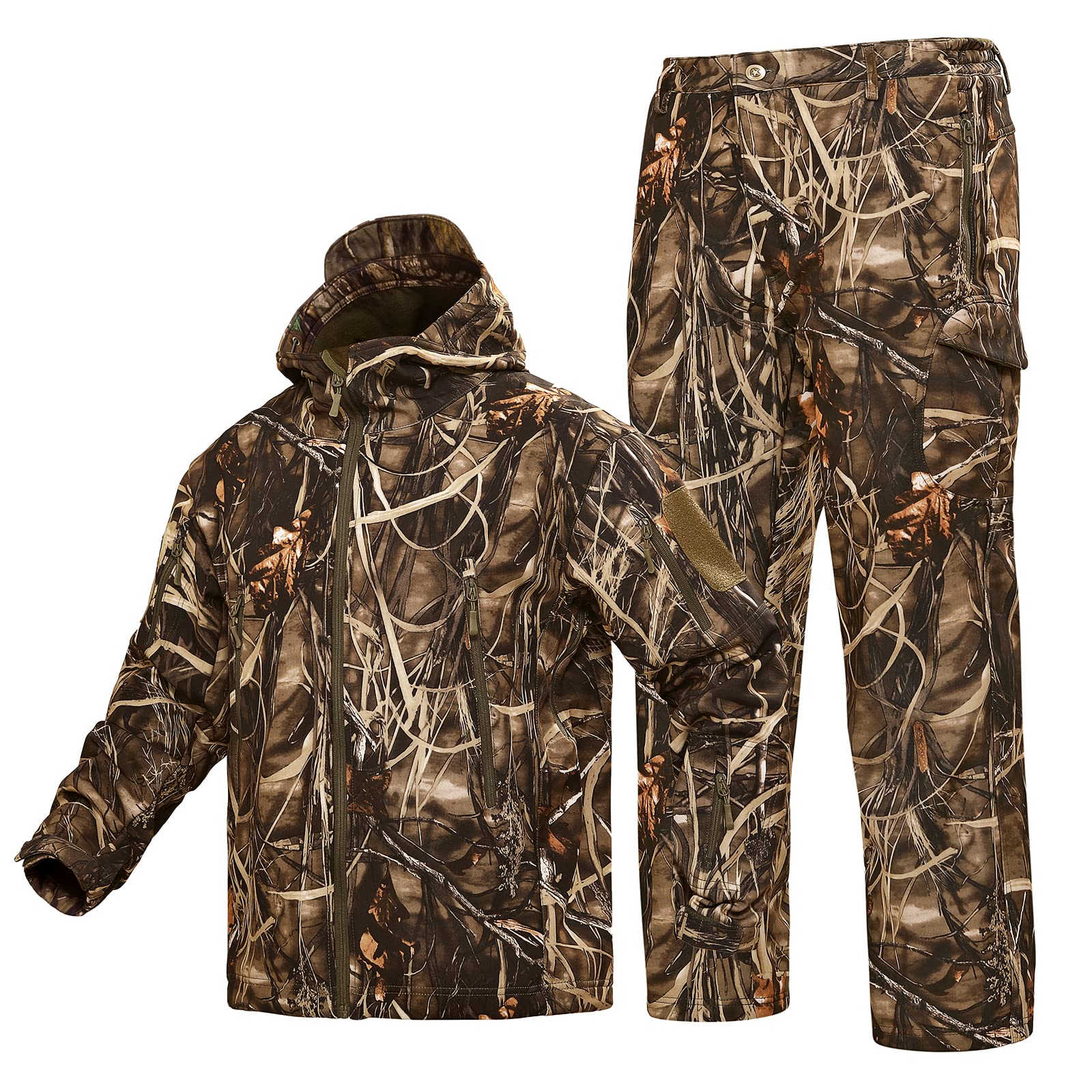 Best Quiet Hunting Clothes Set - Camouflage Hoodie Jacket & Pants for Stealth Hunting Gear | Perfect for Deer Hunting, Turkey Hunting & Outdoor Adventures