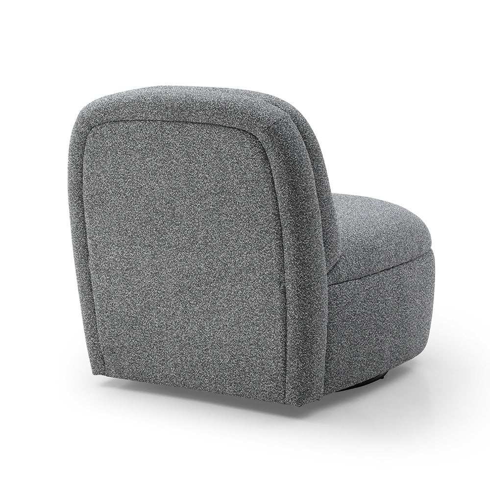 LEXTER Swivel Lounge Chair - Dark Grey Modern Accent Chair for Living Room, Bedroom, or Office - 360 Degree Rotating Comfortable Reading Chair with Ergonomic Support