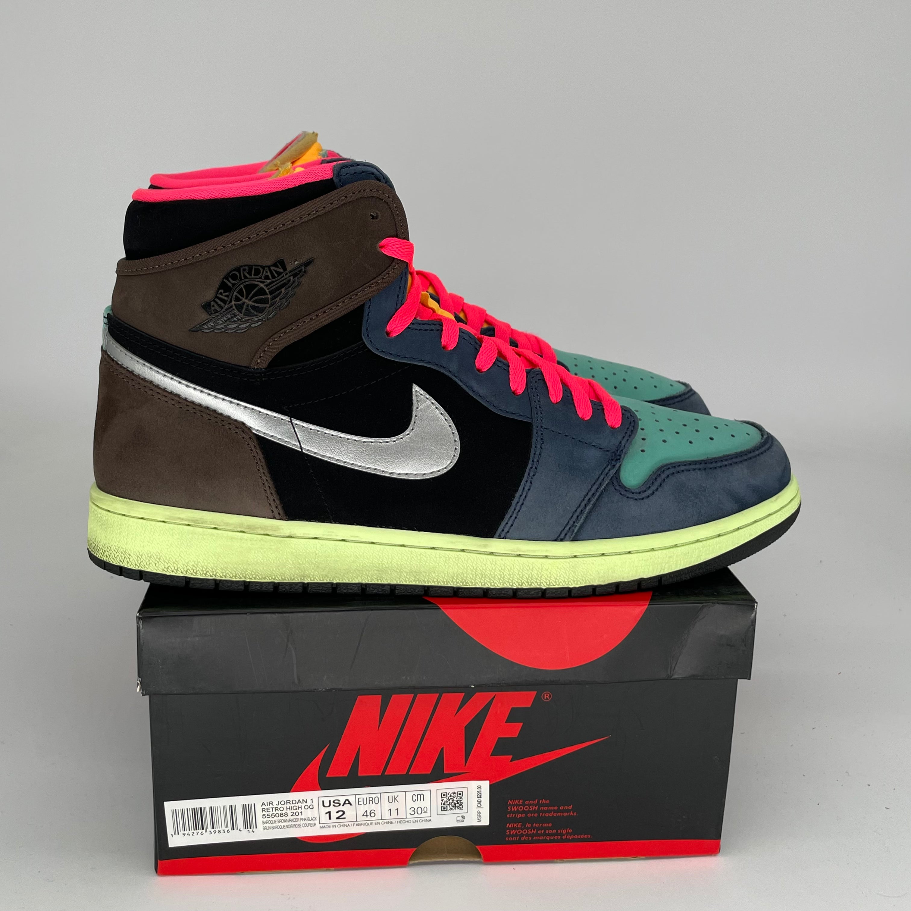 AIR JORDAN 1 BIO HACK Men's Basketball Shoes Size 12 - Retro High OG Style 555088-201 | Perfect for Streetwear Fashion & Sneaker Collectors