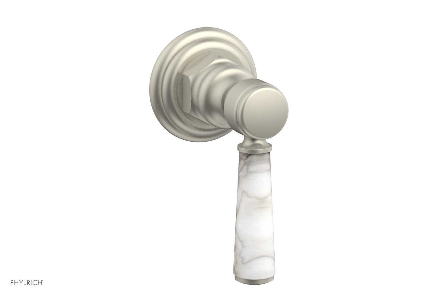 HEX TRADITIONAL HENRI White Marble Lever Handle Volume Control Diverter Valve - Perfect for Bathroom & Kitchen Faucet Control, Shower Diverter, and Sink Mixer Applications