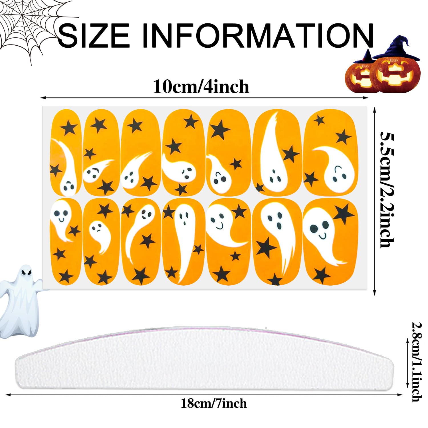 **WOKOTO 20 Sheets Halloween Gradient Nail Polish Strips – Self-Adhesive Nail Stickers with Nail File Kit for Women & Girls | DIY Nail Art Wraps for Halloween, Parties, Costume Events & Daily Wear | Perfect for Nail Salon, Home Manicure, Gift Giving & Special Occasions | Great for Halloween, Birthday Parties, Cosplay, Weddings & Everyday Fashion**