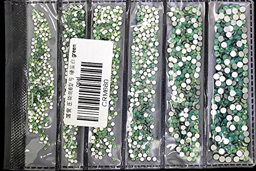 31 Colors SS3-SS10 Small Green Opal Crystal Glass Rhinestones for 3D Nail Art | Bulk Nail Art Decorations | Perfect for DIY Manicures, Salon Nail Designs & Wedding Nail Accessories