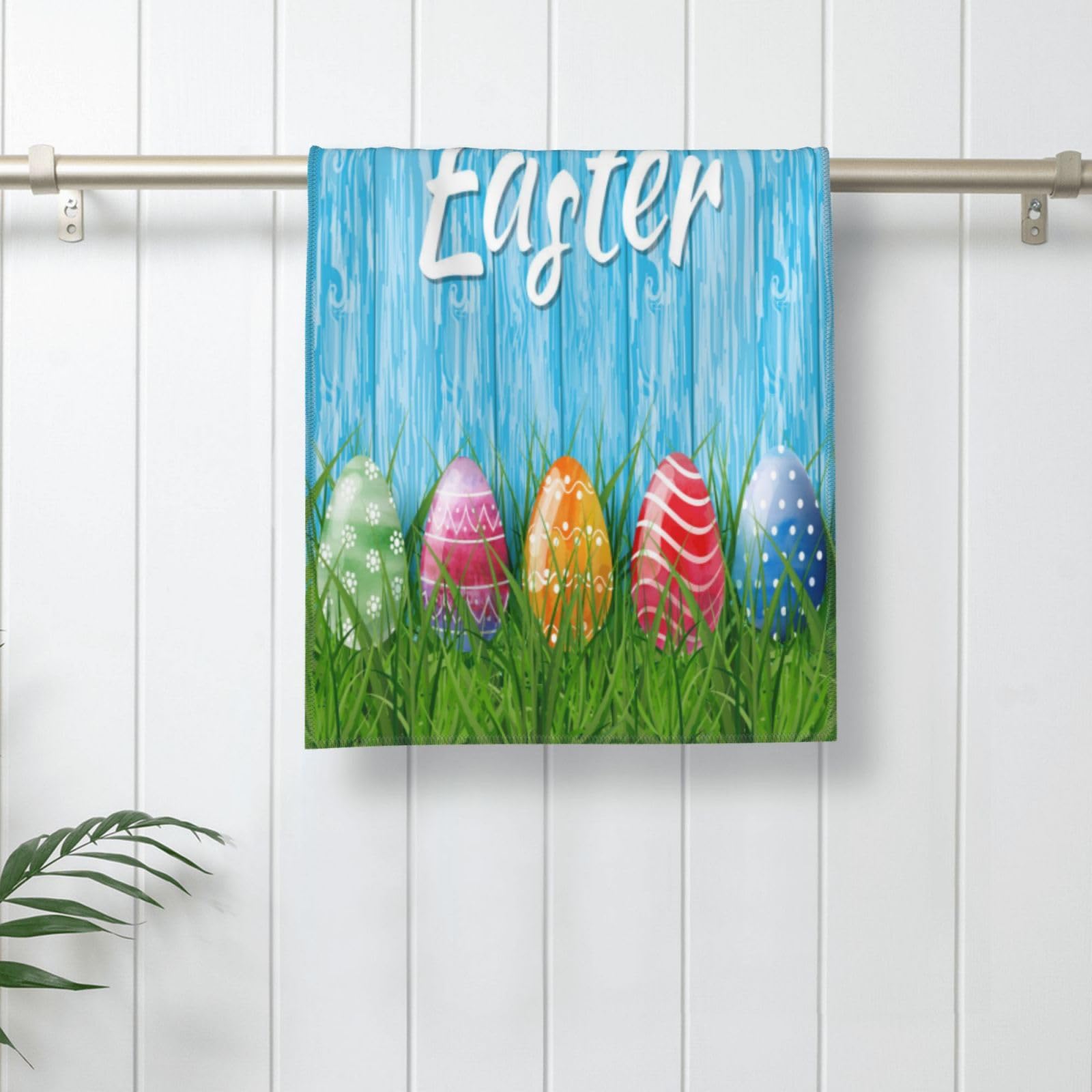 Funny Easter Bunny Cute Eggs Soft Hand Towels - 12x27.5 Inch Decorative Bath Towels for Yoga, Bathroom, Hotel & Gym - Perfect for Easter Decor, Spa Days & Home Decor