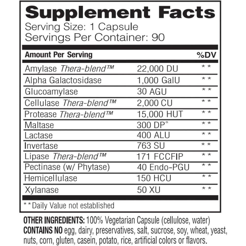 Enzymedica VeggieGest Digestive Enzymes - 90 Capsules for Plant-Based Digestion Support | Vegan & Gluten-Free Supplement for Bloating & Gut Health | Ideal for Vegetarians & Sensitive Stomachs
