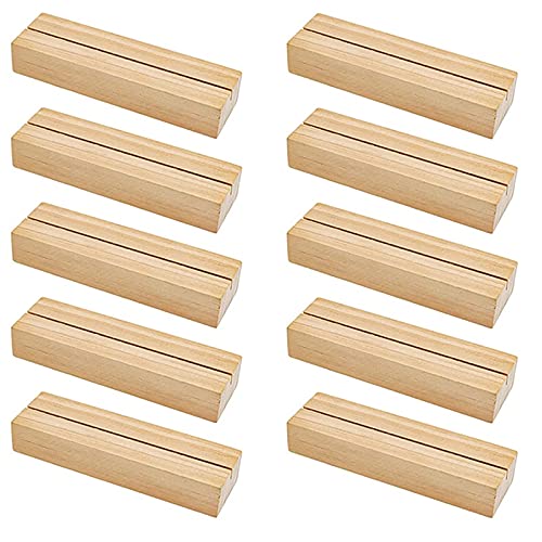 10Pcs Wooden Card Holders - Wedding Table Number Stands for Parties & Events