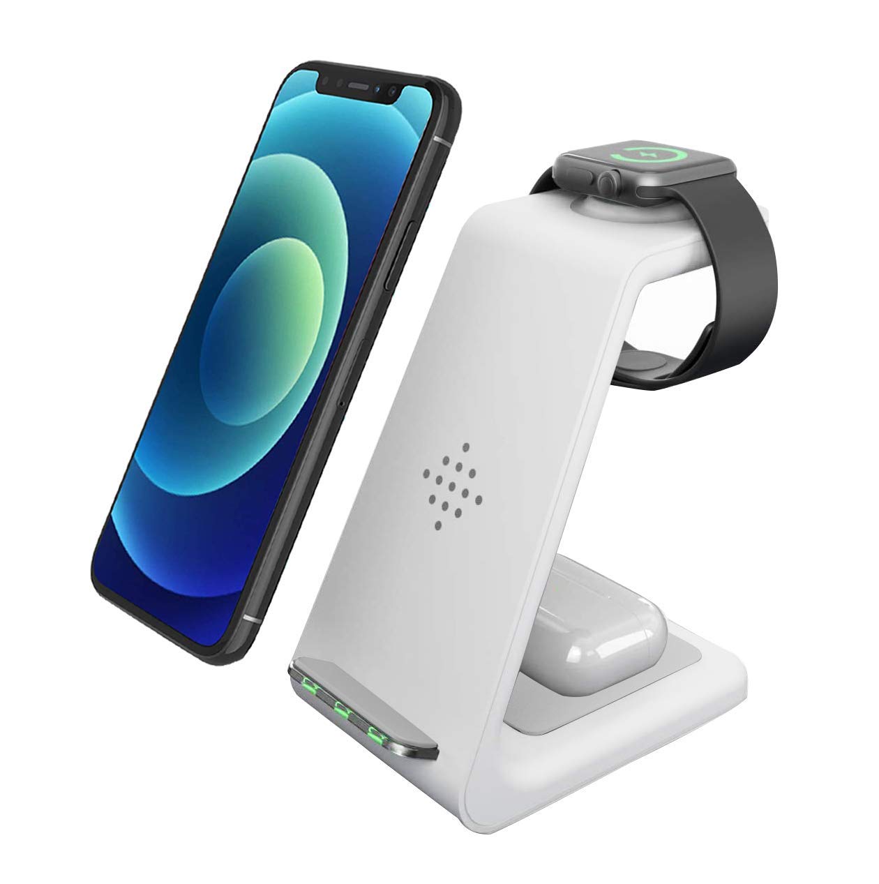 3-in-1 Fast Wireless Charging Station for iPhone 16/15/14/13/12, Apple Watch Ultra/8/7/6/SE, AirPods Pro - Perfect Charging Dock for Nightstand, Office Desk & Travel - Great Gift for Men, Women, Parents