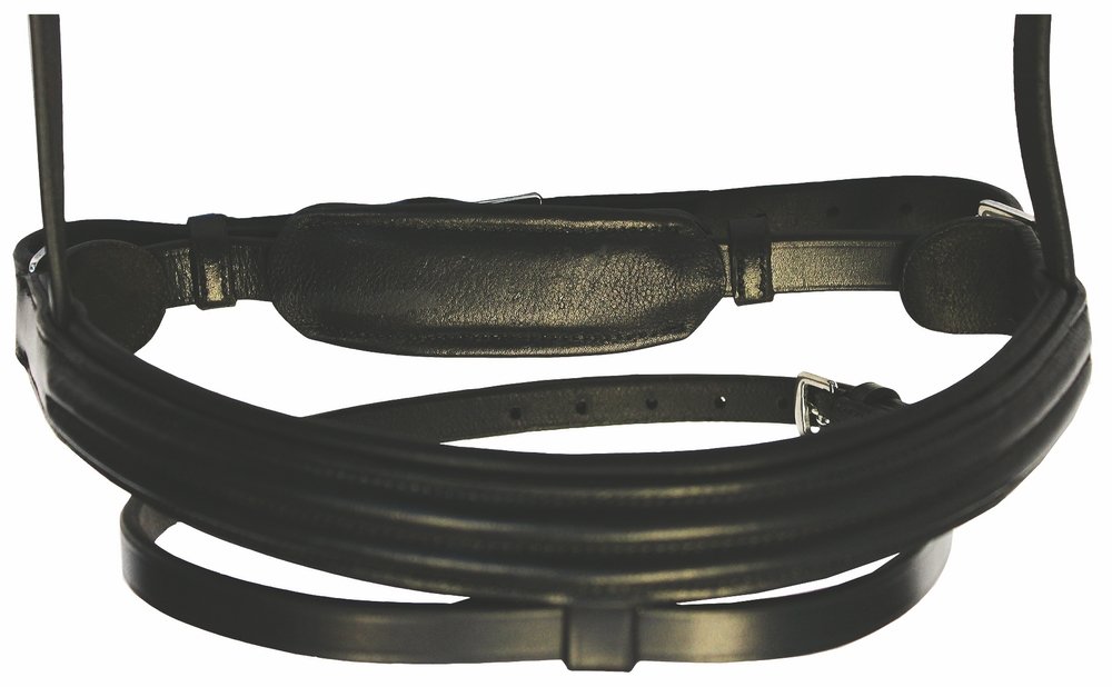 Henri de Rivel Premium Padded Dressage Bridle with Crank Noseband - Comfortable & Adjustable Horse Riding Equipment for Dressage Training & Competition