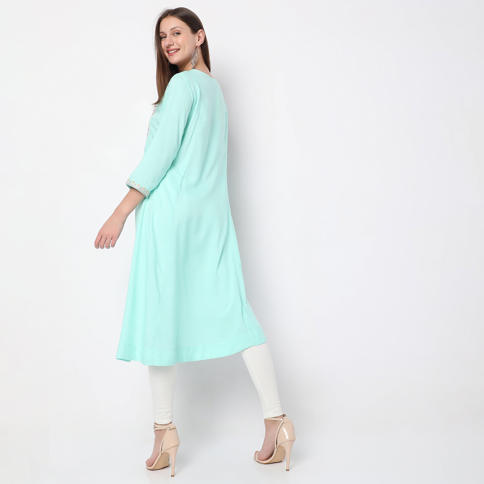 Flare Fit Embroidered Kurta for Women | Stylish Indian Traditional Dress | Perfect for Festivals, Weddings & Cultural Events