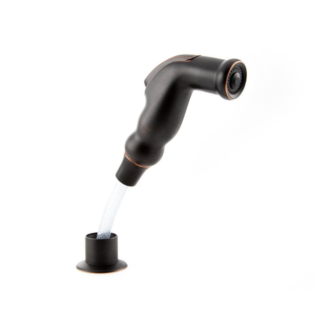 ZLINE Rembrandt Single Handle Pull-Down Kitchen Faucet with Side Sprayer in Oil Rubbed Bronze - High Arc Commercial Style for Modern Farmhouse & Restaurant Use (REM KF ORB)