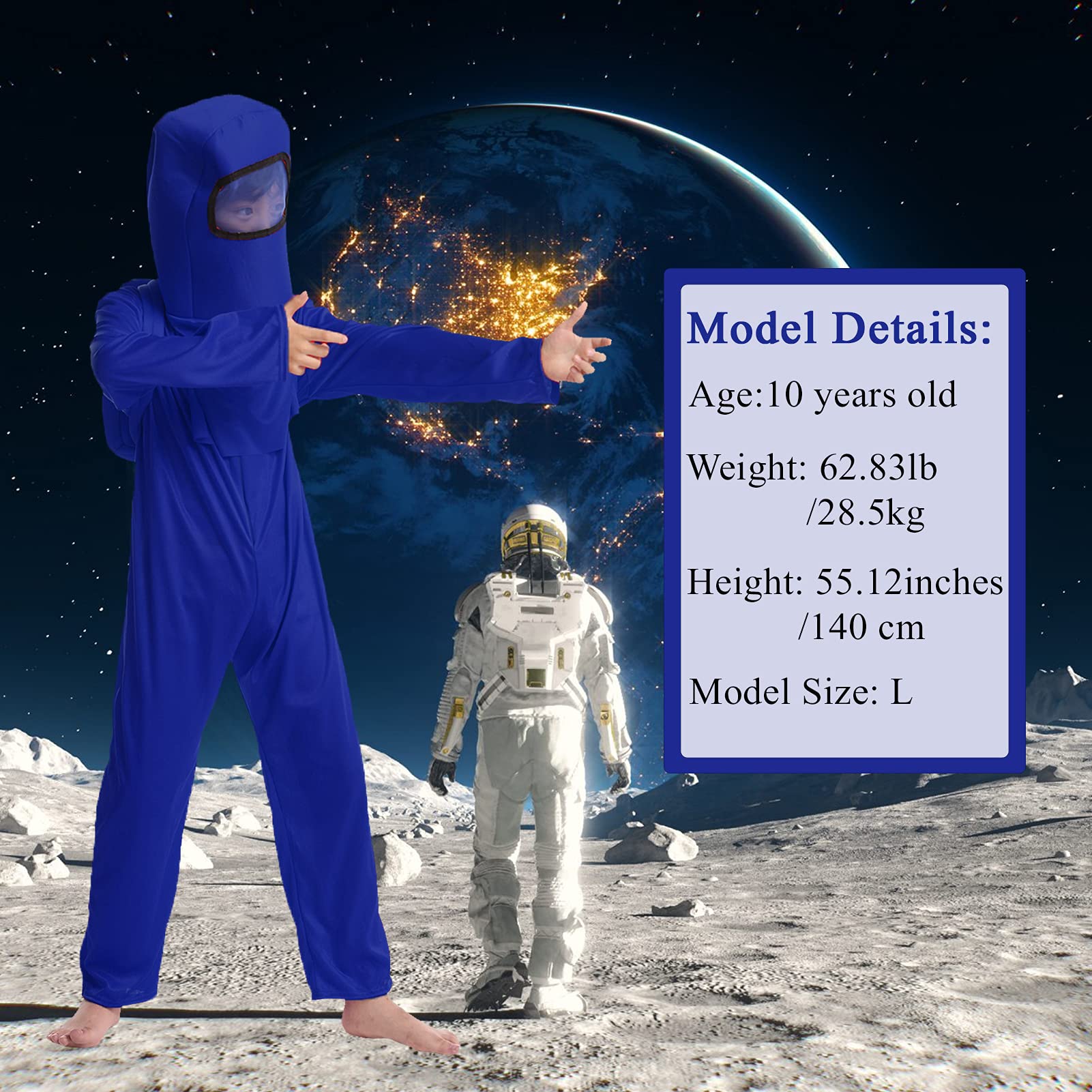 **NASA Astronaut Costume Jumpsuit for Boys & Kids - Space Cosplay Halloween, Christmas, Carnival Party Outfit with Helmet & Backpack - Perfect for Dress-Up, Role Play & School Events**