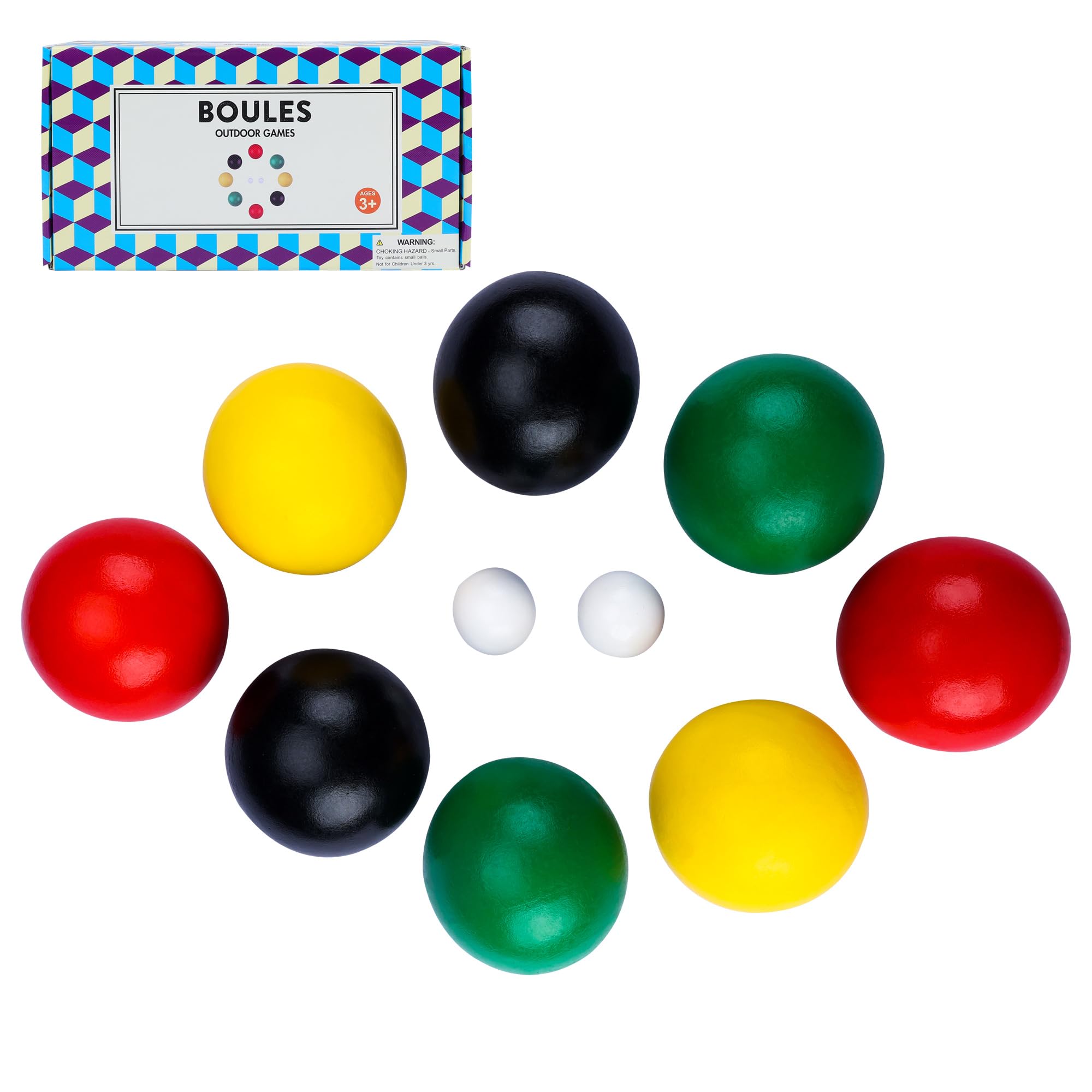 70mm Bocce Ball Set - 8 Wooden Balls & 2 Pallino for Outdoor Lawn Games, Backyard & Beach - Family-Friendly Kids Bocce Set for Parties, Camping, Travel - Birthday Gifts - Perfect for Picnics, BBQs, and Tailgating