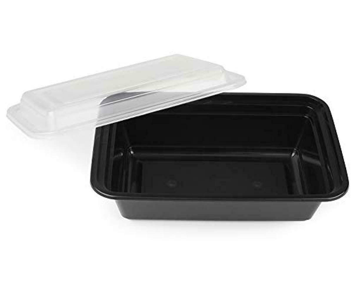 50-Pack 24 oz Disposable BPA-Free Plastic Meal Prep Containers with Lids - Microwave, Freezer & Dishwasher Safe 1-Compartment Bento Boxes for Lunch, Food Storage & Office Meal Prep