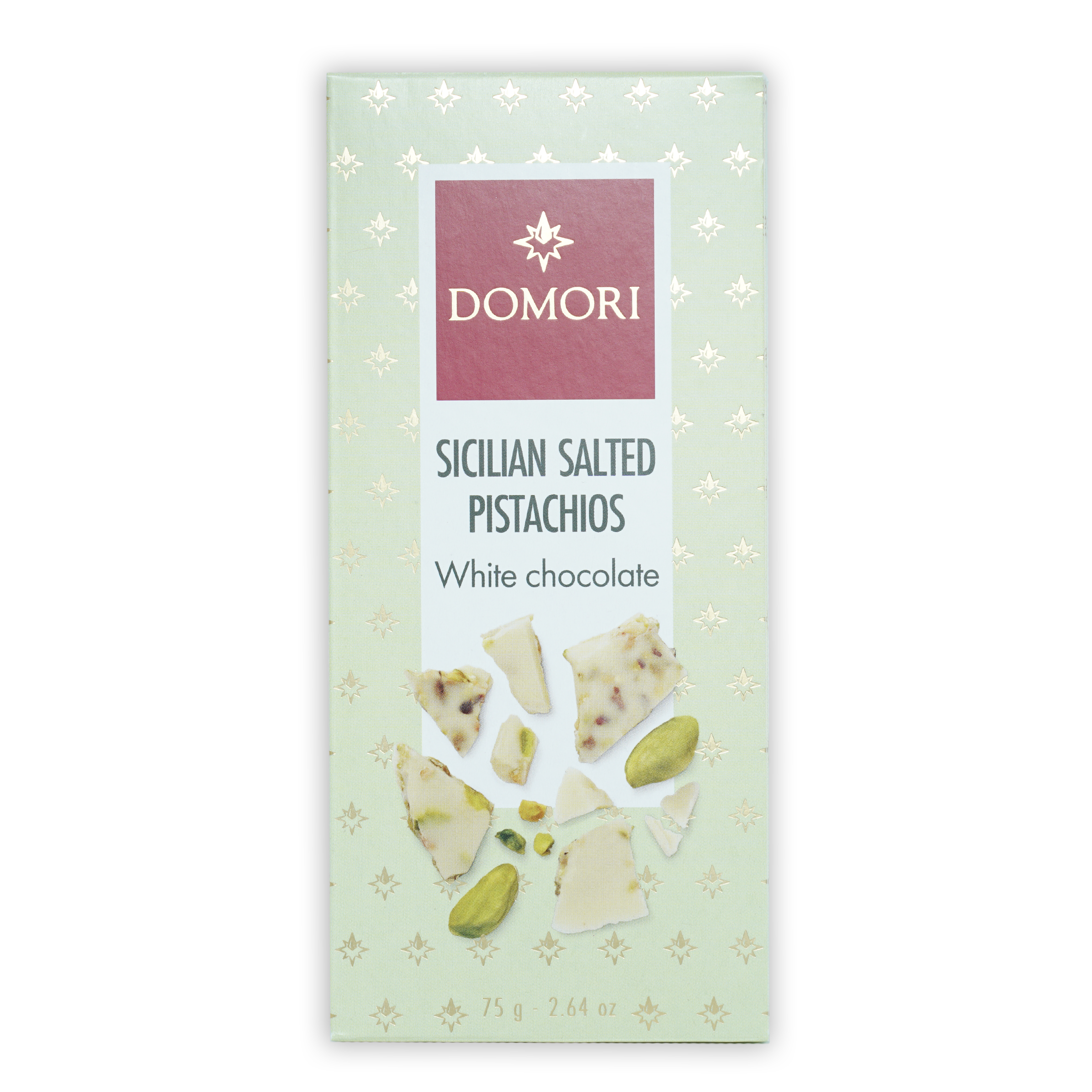 Premium Domori White Chocolate with Sicilian Pistachios - Gourmet Italian Dessert for Gifting, Parties & Romantic Occasions