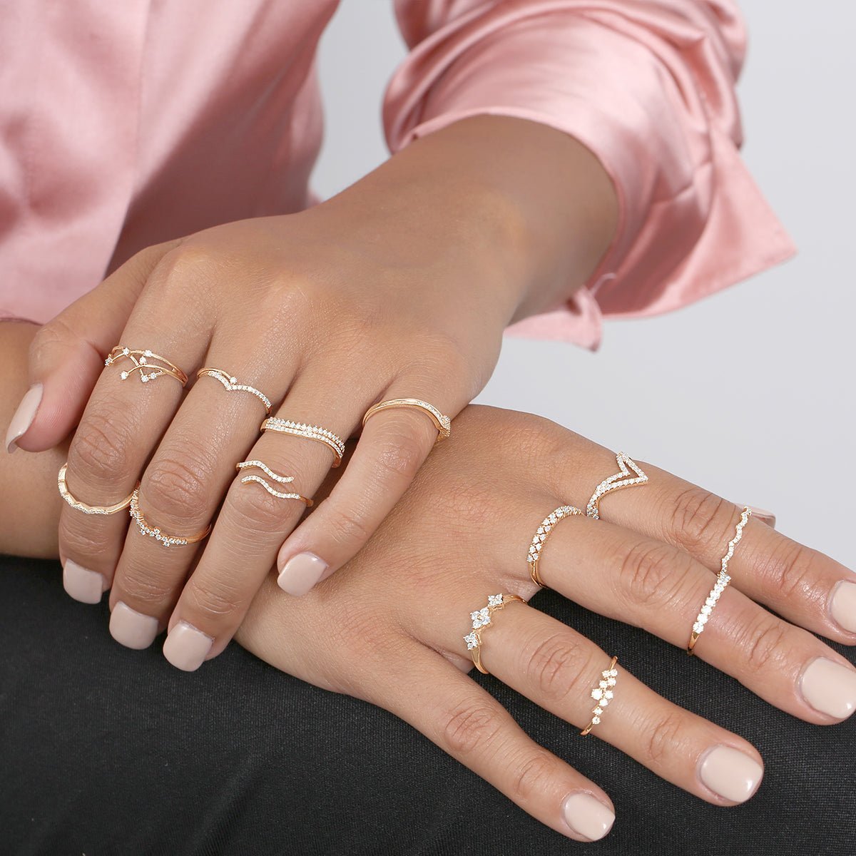 14k White Gold Floating Diamond Eternity Band - Dainty Stackable Wedding Ring for Women - Perfect for Anniversaries, Engagements & Everyday Elegance