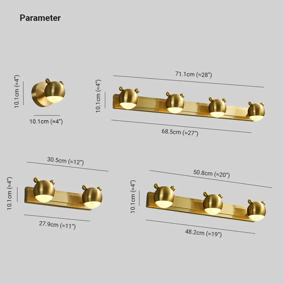 Modern Bear Mirror Front Bathroom Wall Lights - Elegant Vanity Lighting for Makeup & Grooming - Perfect for Bedroom, Bathroom, and Dressing Room Decor