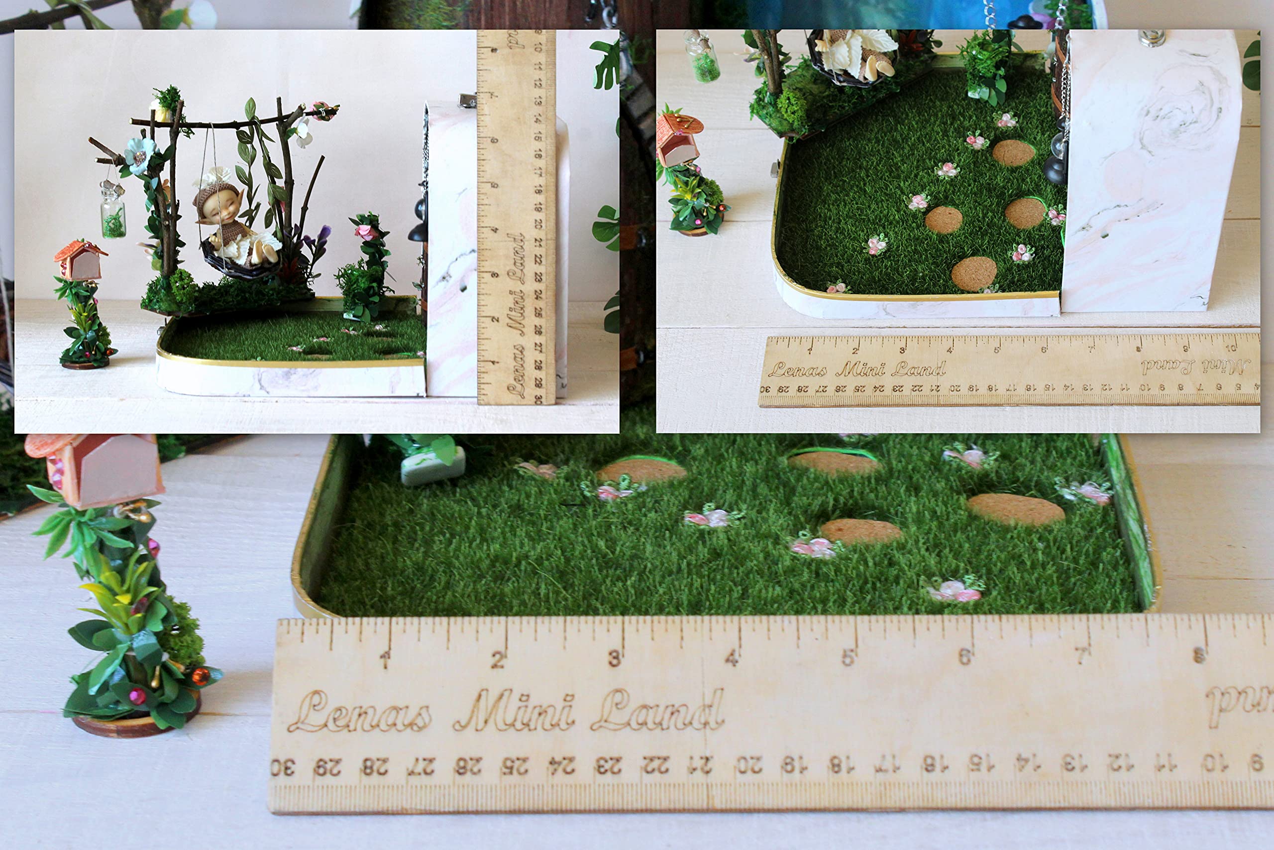 1:12 Scale Miniature Fairy Dollhouse Forest Diorama - Magical Suitcase Room for Fairy Garden & Fantasy Display - Perfect for Collectors, Home Decor, and Creative Play
