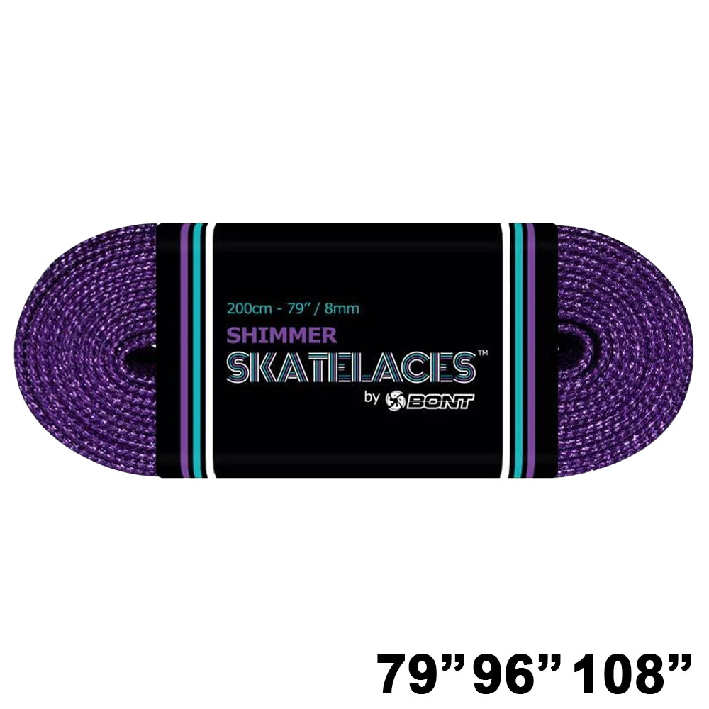 Bont Shimmer Waxed Lace - 8mm Smoked Amethyst Roller Skates Laces for Artistic Skating & Derby Performance