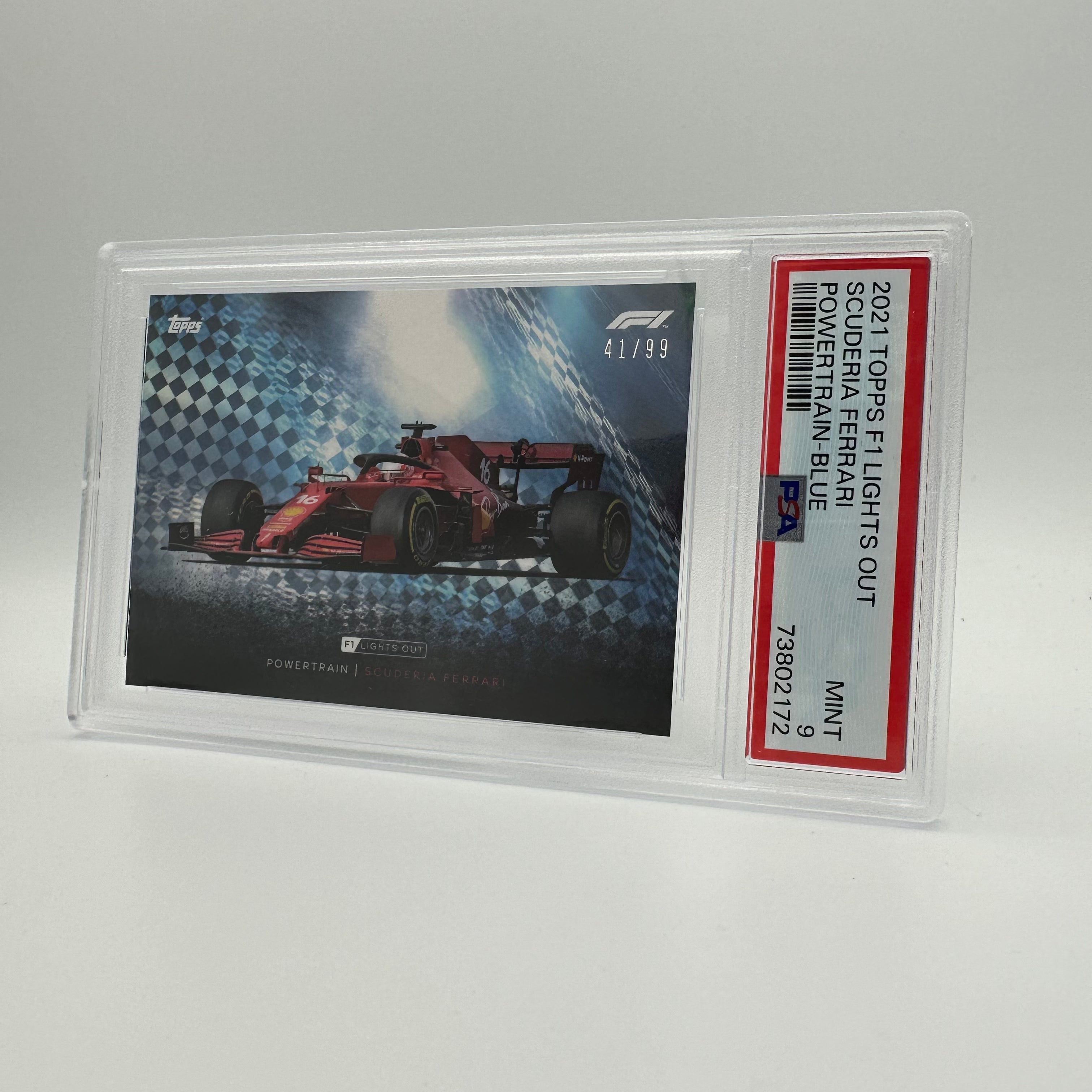 PSA 9 Graded 41/99 Scuderia Ferrari PowerTrain Blue - Rare Collectible Trading Card for Racing Fans & Memorabilia Enthusiasts