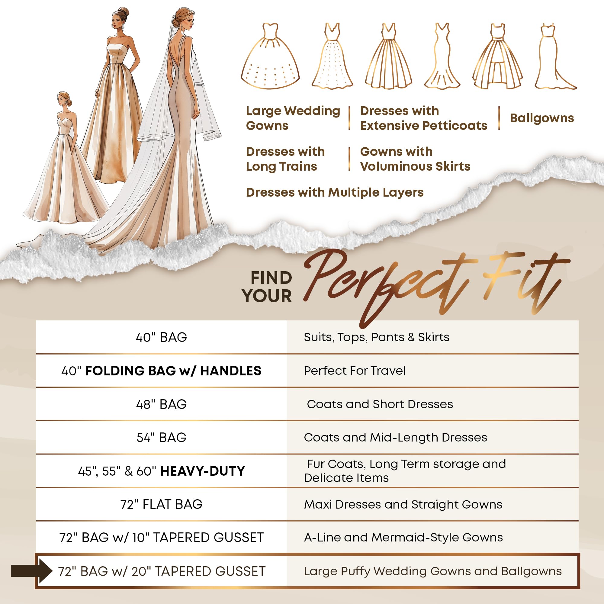 Your Bags Wedding Dress Garment Bag with Matching Tote - 72