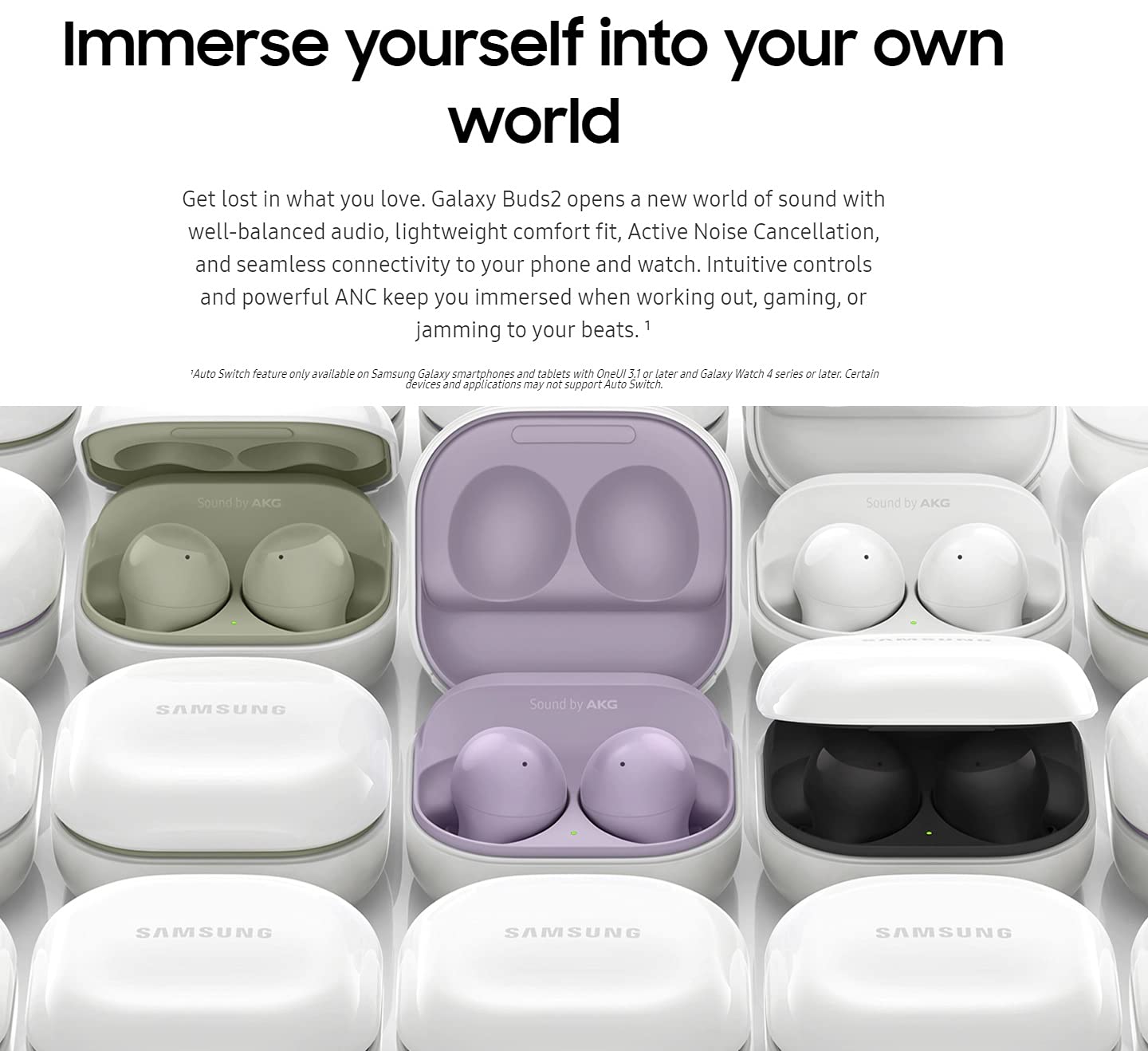 SAMSUNG Galaxy Buds2 Pro True Wireless Bluetooth Earbuds with Active Noise Cancelling, Ambient Sound, Lightweight Comfort Fit & Touch Control - International Version (Renewed, Olive Green) | Perfect for Gym, Travel & Work from Home