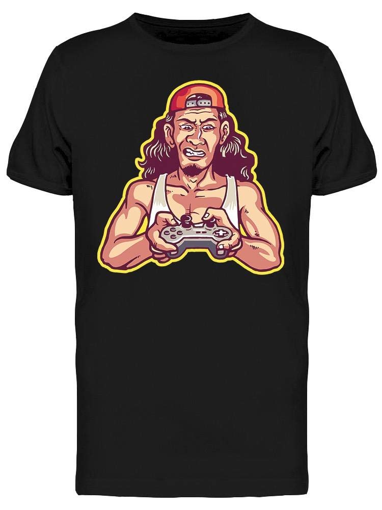 Smartprints Long Haired Gamer Controller Graphic T-Shirt for Men - Comfortable Cotton Tee for Gaming, Esports & Casual Wear