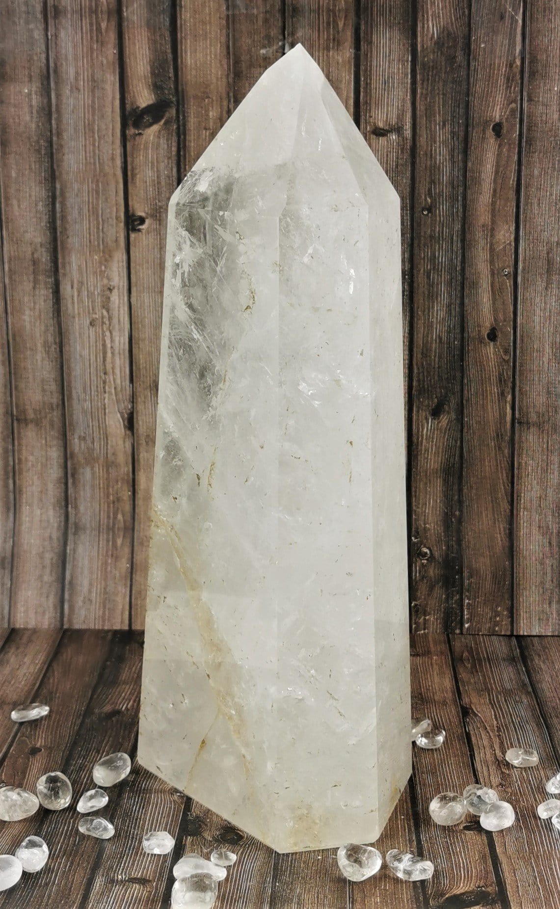 26cm Clear Quartz Crystal Tower - Natural Healing Stone for Meditation, Reiki, and Energy Cleansing - Perfect for Home Decor, Yoga Studio, and Spiritual Practices