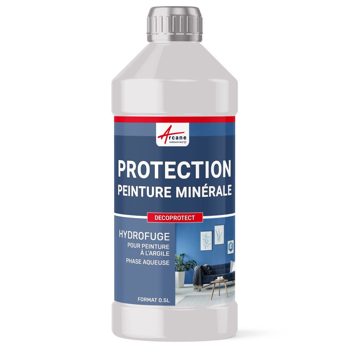 Waterproof & Grease-Resistant Protective Coating for Mineral Clay Paint - DECOPROTECT - 0.5L by ARCANE INDUSTRIES - Ideal for Interior Walls, Kitchen Backsplashes & High-Humidity Areas