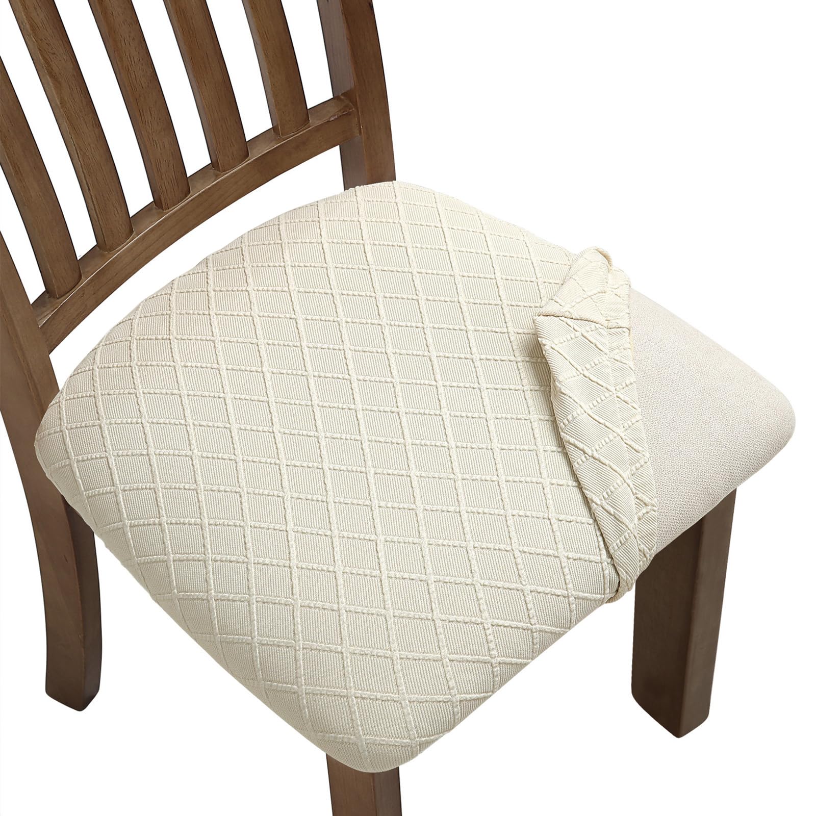 Stretch Jacquard Chair Covers Set of 4 - Washable & Anti-Dust for Dining Room