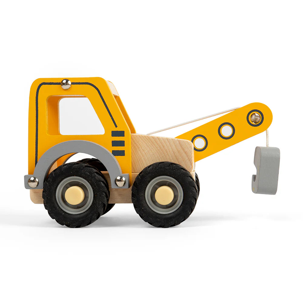 Wooden Crane Truck Toy for Kids - Construction Vehicle Playset with Movable Parts - Perfect for Pretend Play, Birthday Gifts & STEM Learning