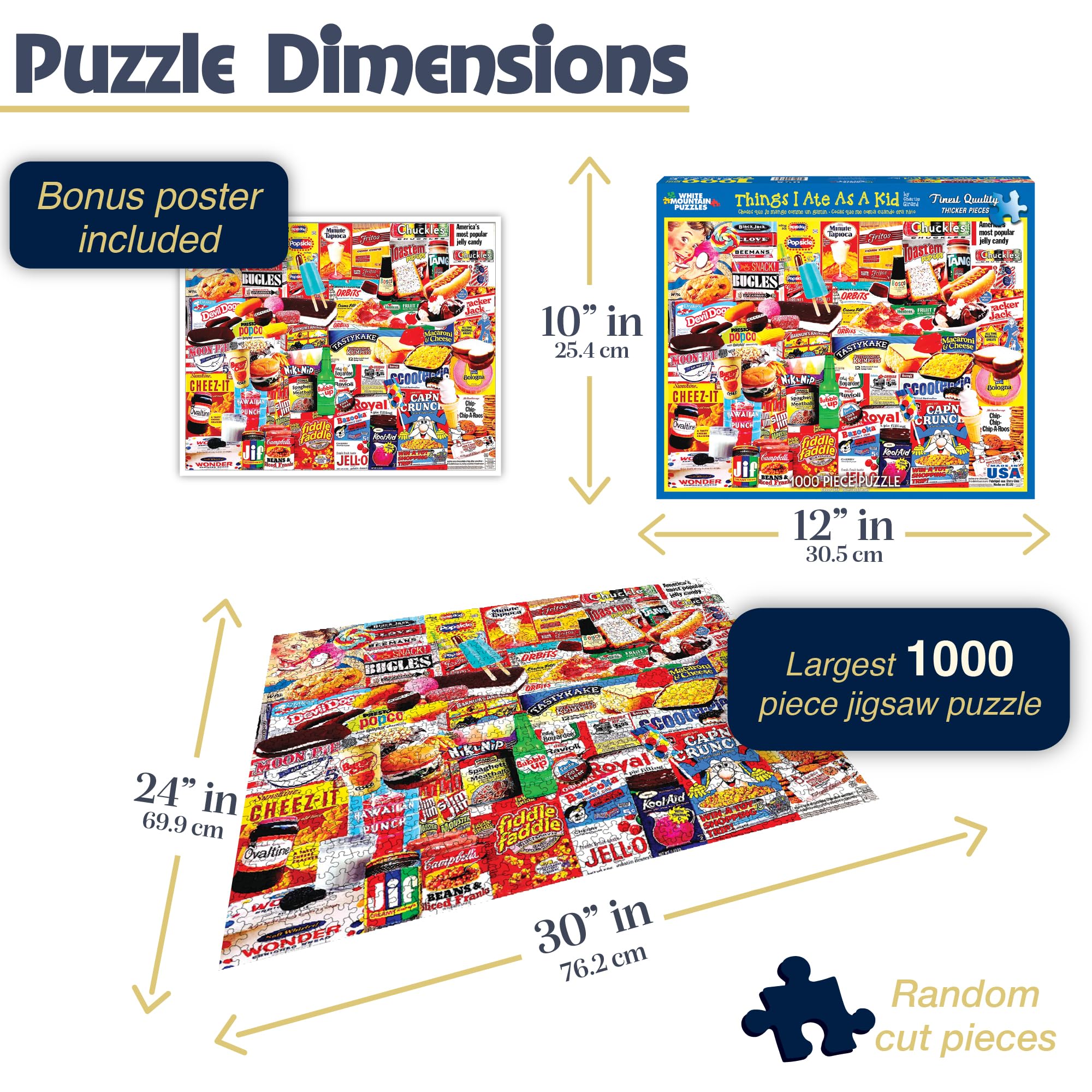 White Mountain Puzzles - 1000 Piece Jigsaw Puzzle Featuring Nostalgic 'Things I Ate As A Kid' Collage | Perfect for Family Game Nights, Gift Giving & Memory Lane Fun