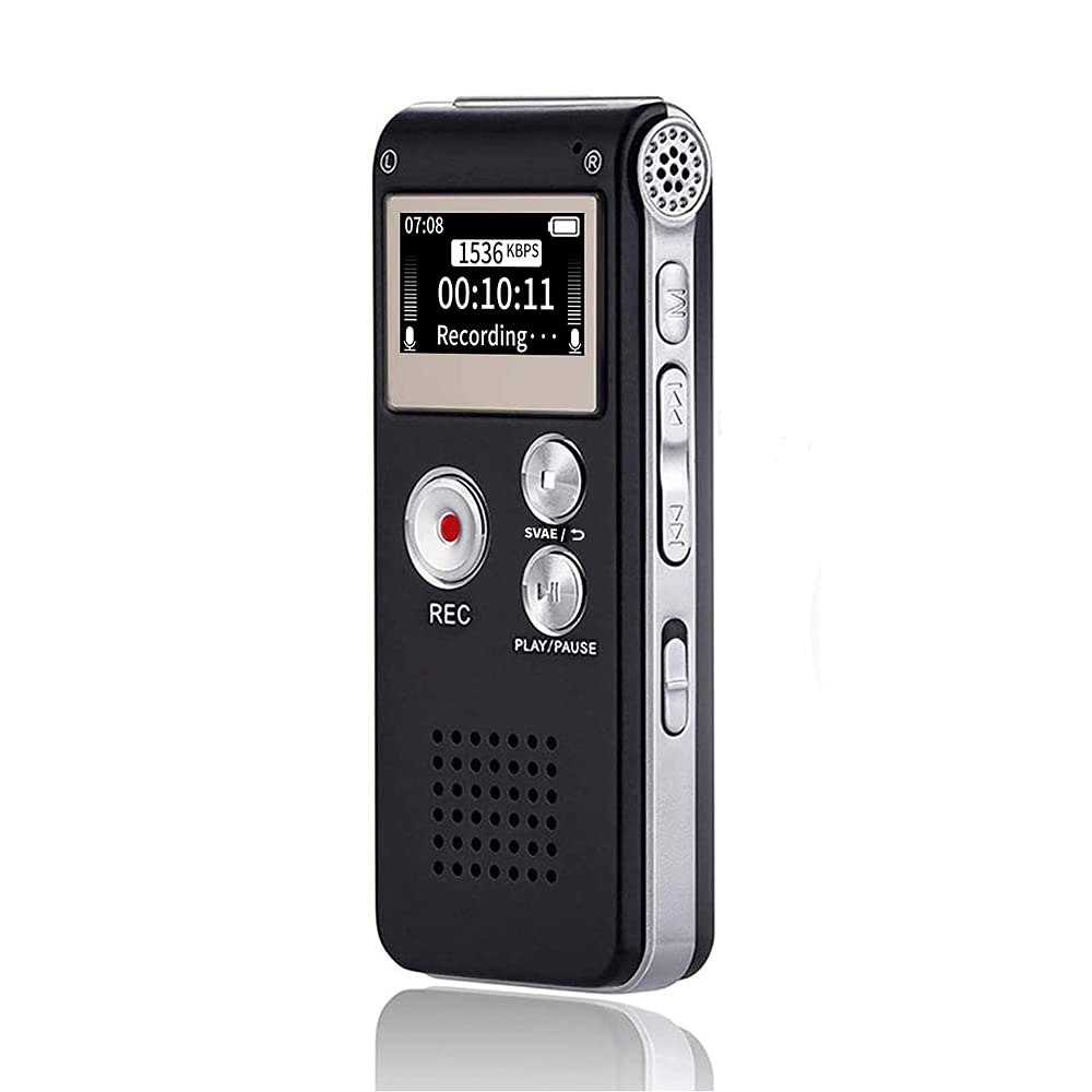 16GB Digital Voice Recorder with Playback - USB Rechargeable Dictaphone for Lectures, Meetings & Interviews | Portable Audio Recording Device for Students, Professionals & Journalists