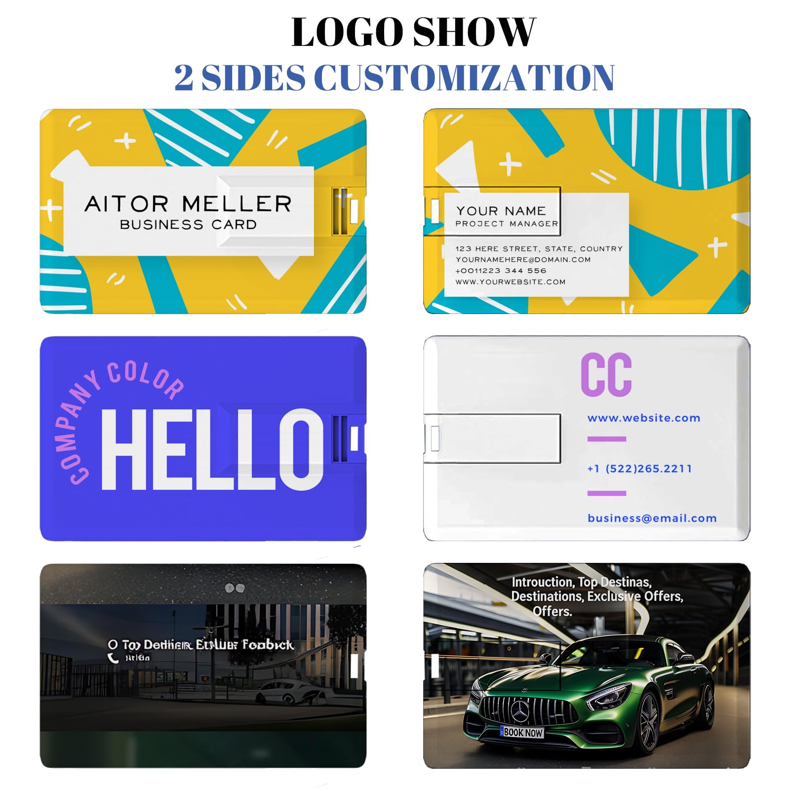 Custom Credit Card Shape USB Flash Drive 16GB 25 Pack - Personalized Logo Print Thumb Drive for Business Branding, Promotions & Events | FEWINA Branded USB Stick for Trade Shows, Conferences & Corporate Gifts