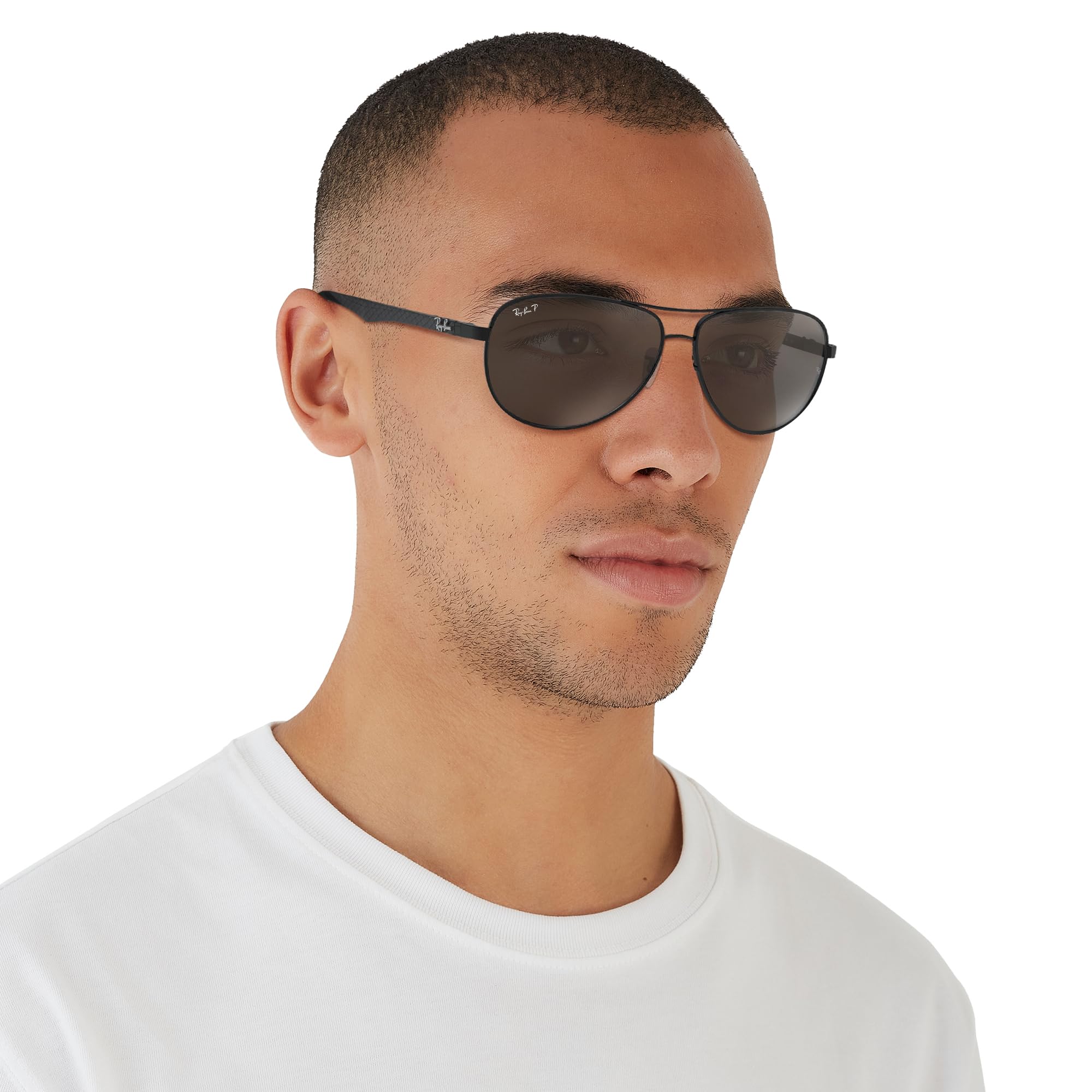 Ray-Ban RB8313 Carbon Fiber Aviator Sunglasses for Men - Polarized UV Protection - Perfect for Driving, Outdoor Sports & Travel