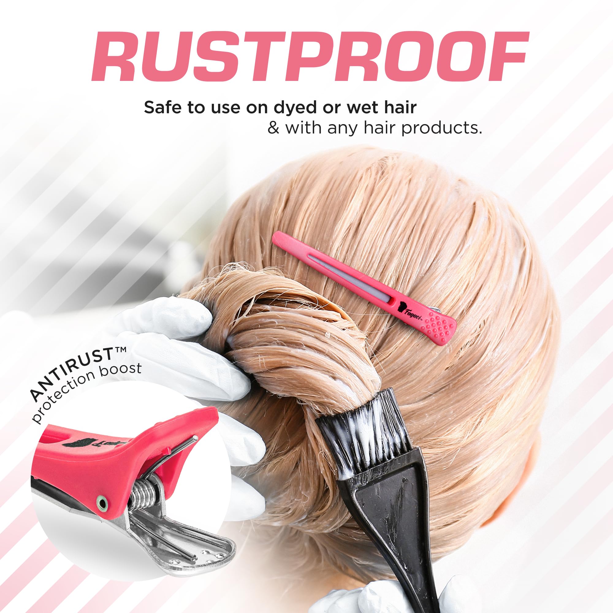 Firm Grip Hair Clips with Silicone Band - Duckbill Alligator Clips for Long Hair Styling, Sectioning & Salon Use - Perfect for Hairdressers, DIY Styling & Home Hair Care
