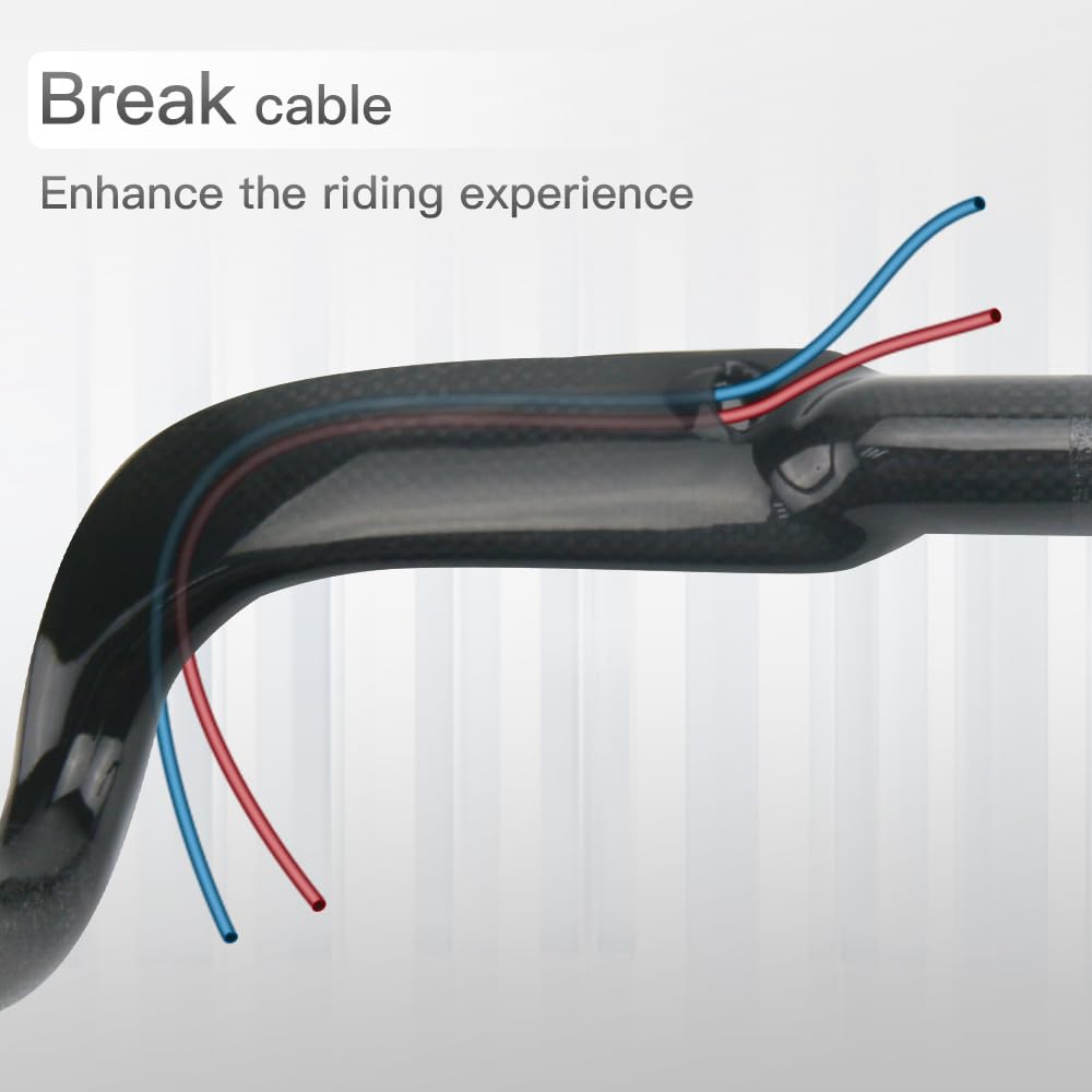 Premium Carbon Fiber Road Bike Drop Handlebars - 31.8mm Clamp, 44mm Drop - Lightweight Aero Design for Racing & Performance Cycling | Perfect for Road Bikes, Triathlon & Endurance Training
