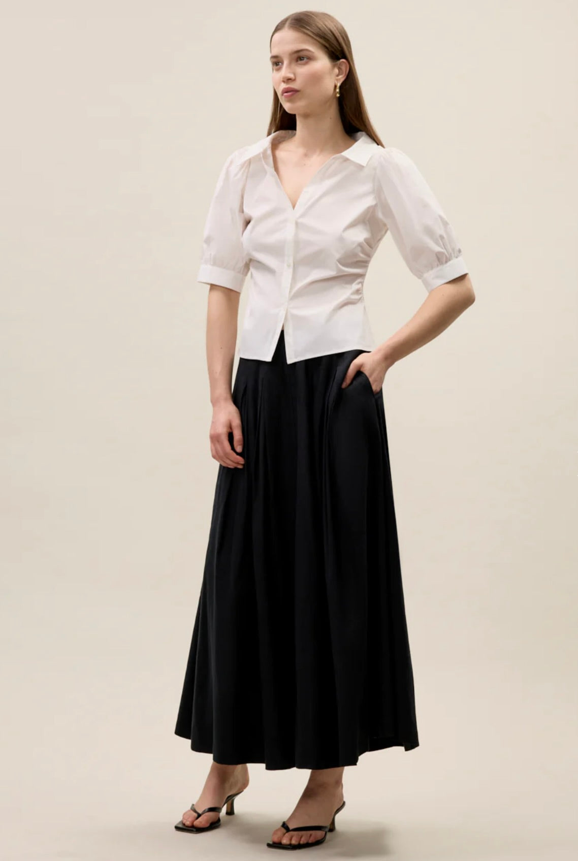 Isla Poplin Shirt in Milk - Women's Lightweight Button-Down Shirt for Casual & Office Wear | Perfect for Spring & Summer Outfits